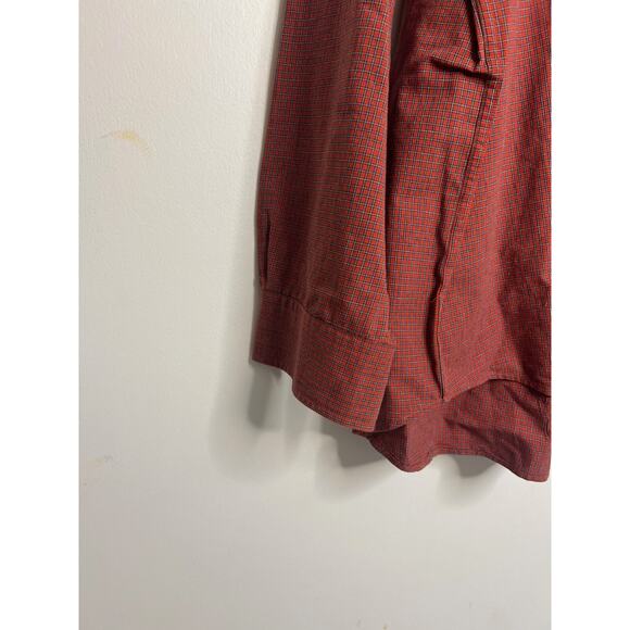 Haggar Plaid Check Long Sleeve Button Down Shirt Red Men's XXL 2XL - Picture 2 of 4